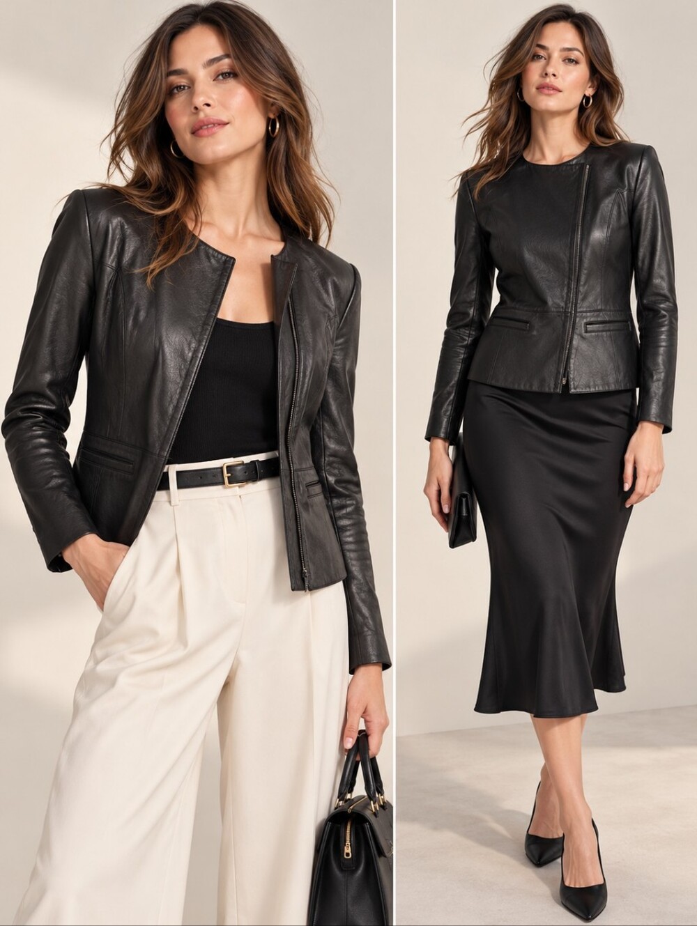 EUC Theory luxury lamb leather sculpted asymmetrical zip jacket black Women's 8
